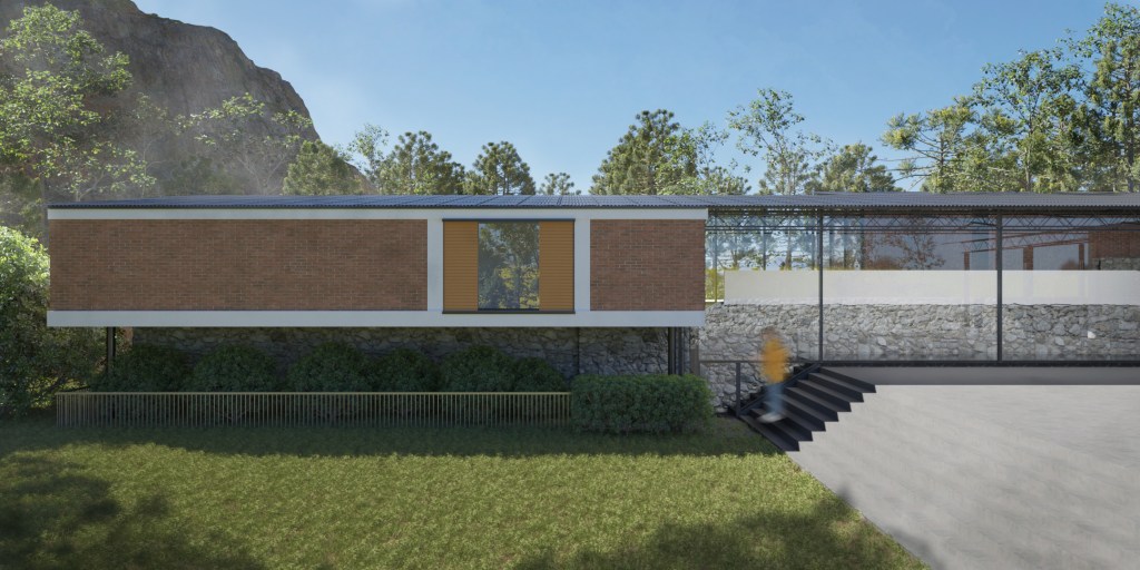 Sérgio Bernardes, Casa Lota de Macedo Soares, Petrópolis,
Brasil, 1951 Render por ARCHI PERSPECTIVA
